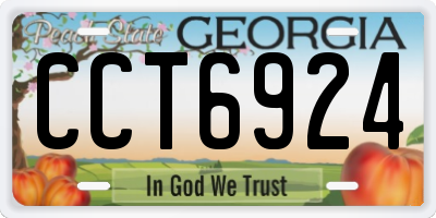 GA license plate CCT6924