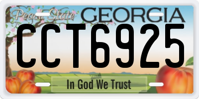 GA license plate CCT6925