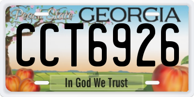 GA license plate CCT6926