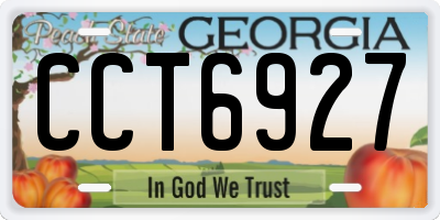 GA license plate CCT6927