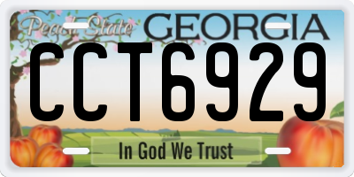GA license plate CCT6929