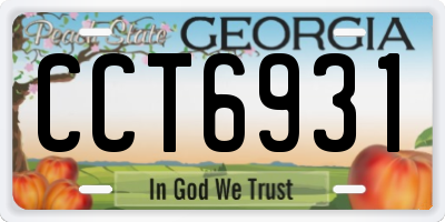 GA license plate CCT6931