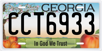 GA license plate CCT6933