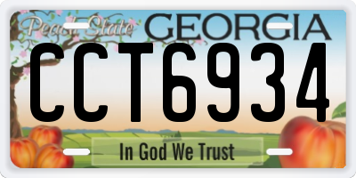 GA license plate CCT6934