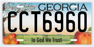 GA license plate CCT6960