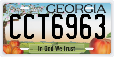 GA license plate CCT6963