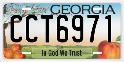 GA license plate CCT6971