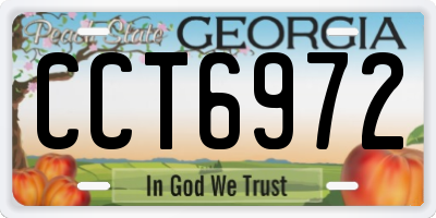GA license plate CCT6972