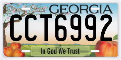 GA license plate CCT6992