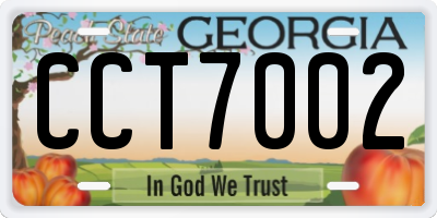 GA license plate CCT7002