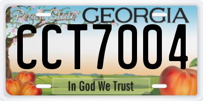 GA license plate CCT7004