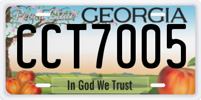 GA license plate CCT7005