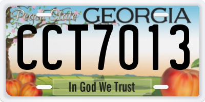 GA license plate CCT7013