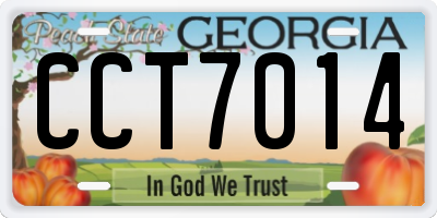 GA license plate CCT7014