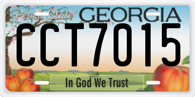 GA license plate CCT7015
