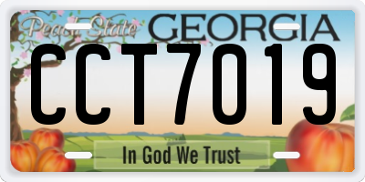 GA license plate CCT7019