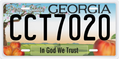 GA license plate CCT7020