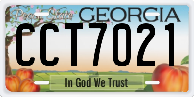GA license plate CCT7021