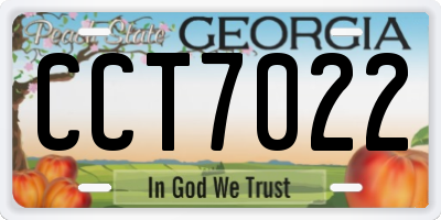 GA license plate CCT7022