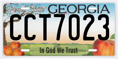 GA license plate CCT7023