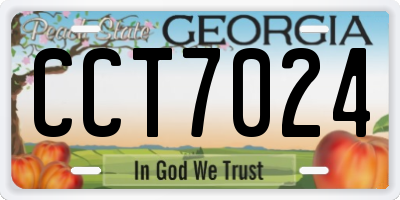 GA license plate CCT7024