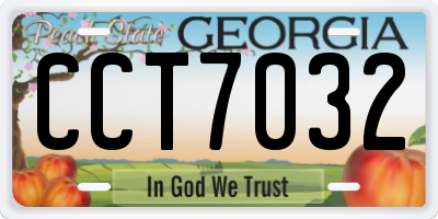 GA license plate CCT7032