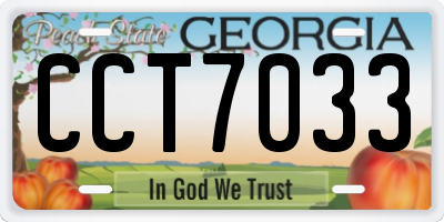 GA license plate CCT7033
