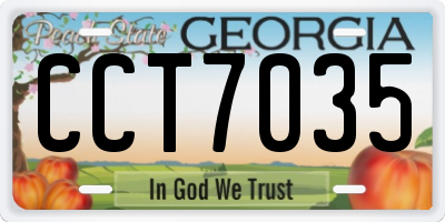 GA license plate CCT7035