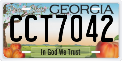 GA license plate CCT7042