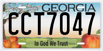GA license plate CCT7047
