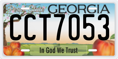 GA license plate CCT7053