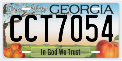 GA license plate CCT7054