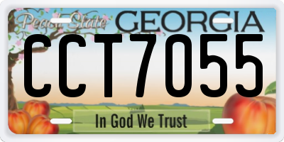 GA license plate CCT7055