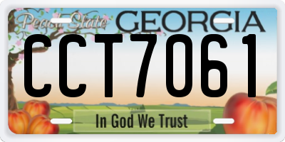 GA license plate CCT7061