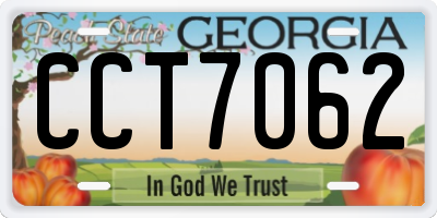 GA license plate CCT7062