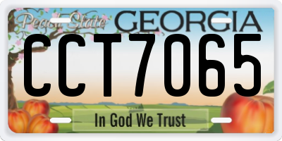 GA license plate CCT7065