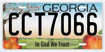 GA license plate CCT7066