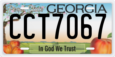GA license plate CCT7067