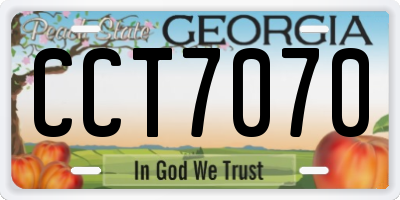 GA license plate CCT7070