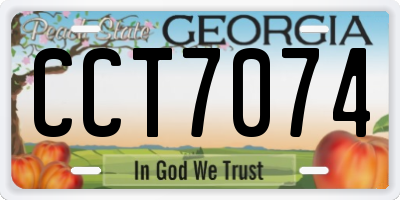 GA license plate CCT7074