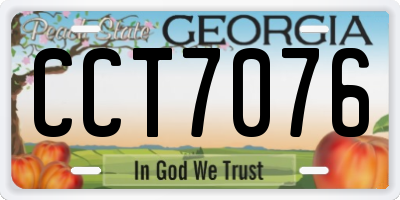 GA license plate CCT7076