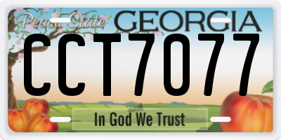 GA license plate CCT7077