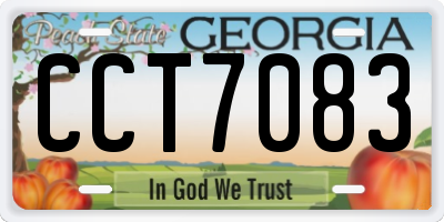 GA license plate CCT7083