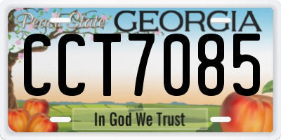 GA license plate CCT7085