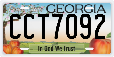 GA license plate CCT7092