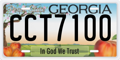 GA license plate CCT7100