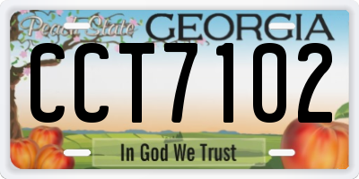 GA license plate CCT7102