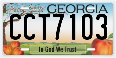 GA license plate CCT7103