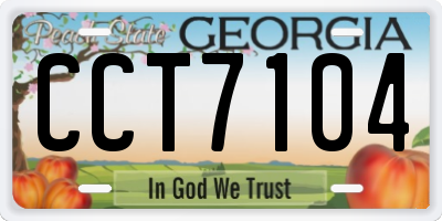 GA license plate CCT7104