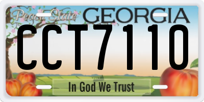 GA license plate CCT7110